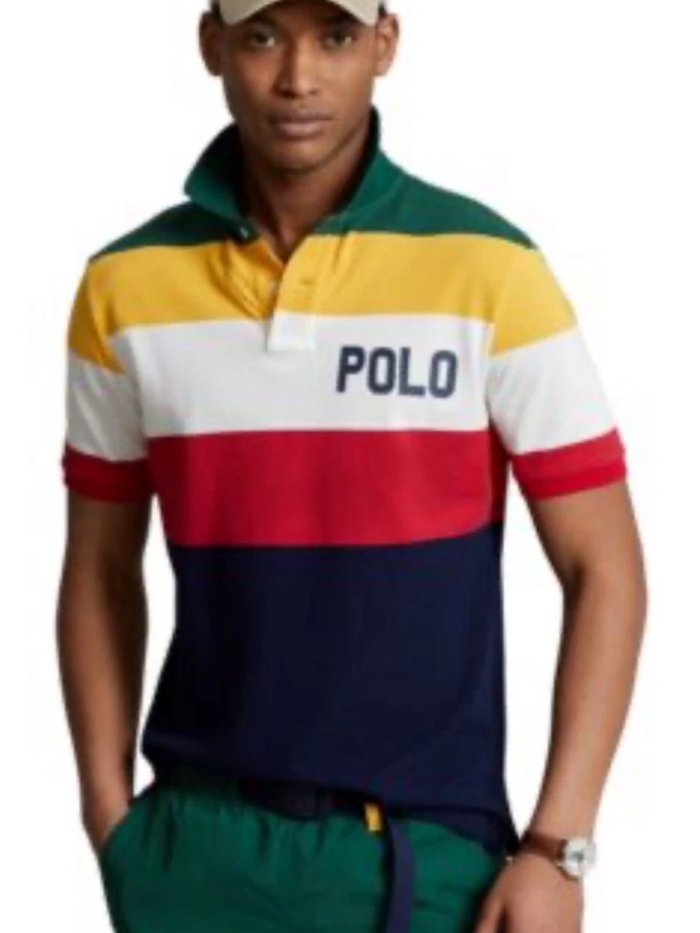 Polo Ralph Lauren Men's Color Block Logo Collar Polo Shirt Size 2XB Preppy